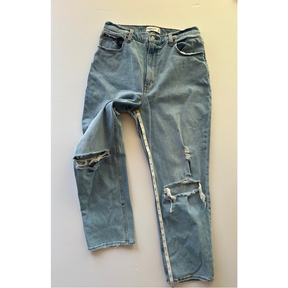 Abercrombie & Fitch Curve Love The Ankle Straight Ultra High Rise Jeans 31 12L - Picture 9 of 13